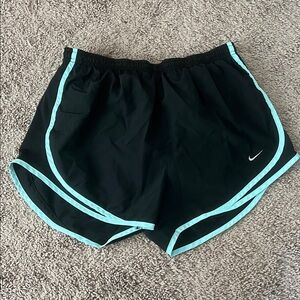 Nike Women's Black Shorts with Blue Trim